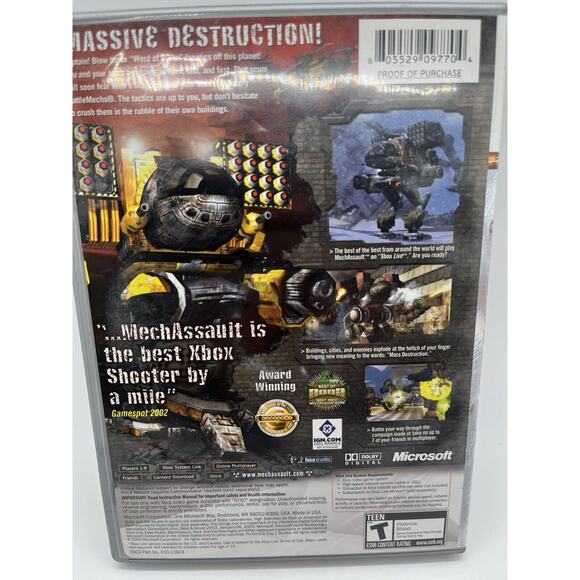 Mech Assault Microsoft Xbox 2002 Platinum Hits Tested Working - Complete - Picture 4 of 9